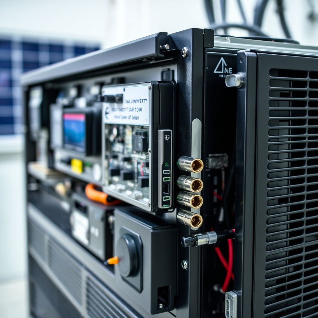 Choisir onduleur solaire - Technologie avancée d'un onduleur solaire, montrant ses composants et son efficacité dans la conversion de l'énergie solaire en électricité utilisable